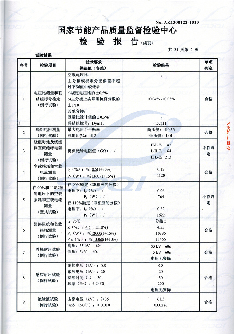 高低压试验报告-S11-1250青神青神青神油浸式变压器-2.jpg